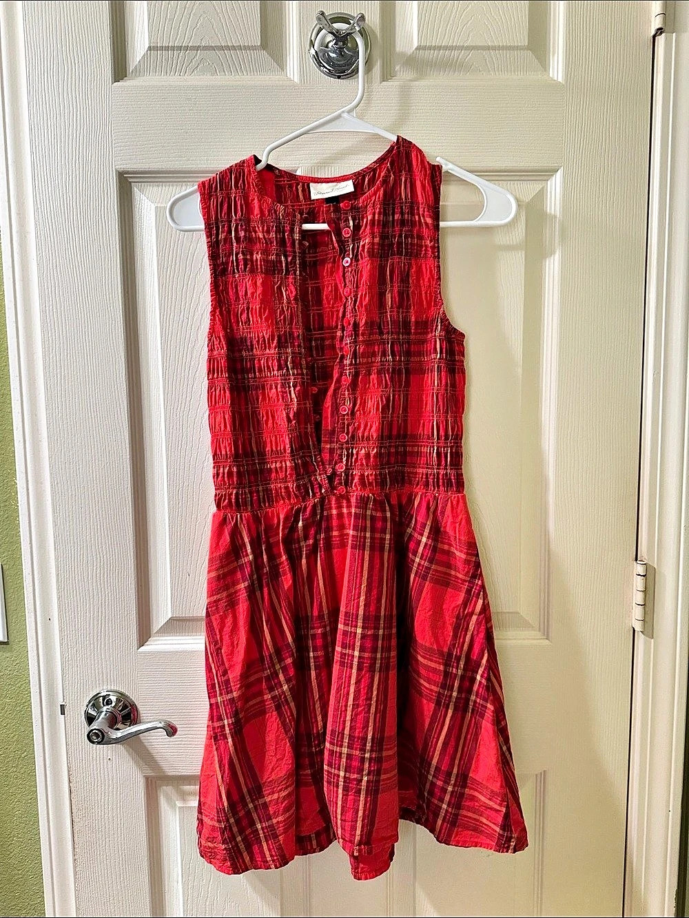 Mini A-Line Dress Plaid Red & Black - Picture 2 of 5